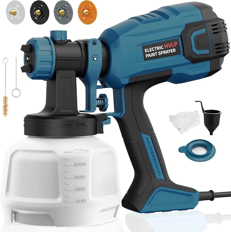 LIFOVE Paint Sprayer - 700W HVLP High Power Electric Spray Paint Gun with Adjustable Spray Width, 4 Nozzles & 3 Patterns, 40 Fl Oz Container, Easy to Clean, for Furniture, House, Fence, Walls, Etc. - Image 1